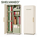 SHELVANEO™ Gift Wrap Organizer with Rotating Roll Storage and Removable Supply Caddy