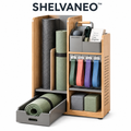 SHELVANEO™ Home Fitness Organizer with Roll-Out Mat Cradle and Workout Caddy