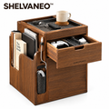 SHELVANEO™ Sofa-Side Organizer with Removable Evening Tray and Cable Storage