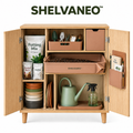 SHELVANEO™ Plant Care Organizer with Nesting Pot Storage and Removable Repotting Basin